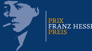 Visuel clé du prix avec la silhouette de Franz Hessel dont le prix porte le nom